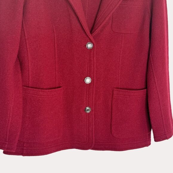 Norm Thompson Petite Womens Wool Peacoat Jacket Coat Red PXS - Picture 5 of 8